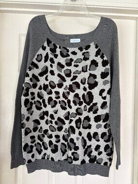 K. Jordan leopard print sweater, XL